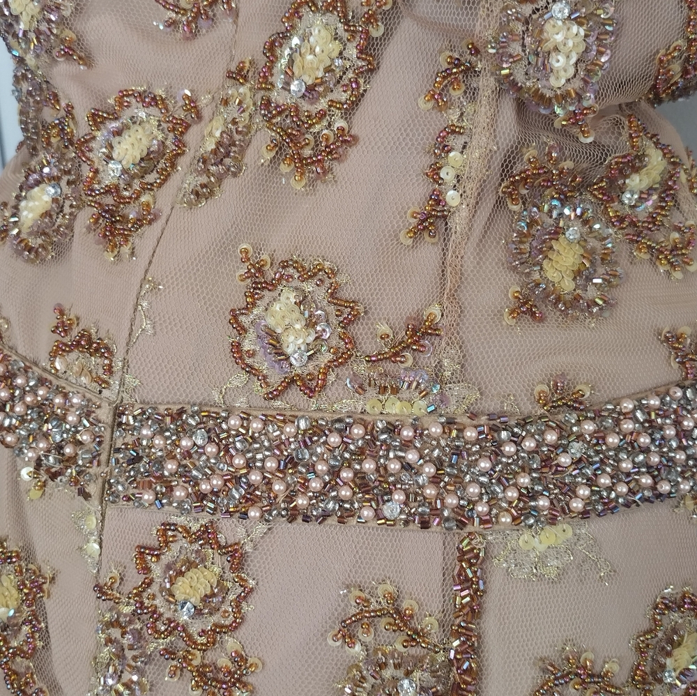 Jovani Beaded Elegant Gold Embellished Gown 12 - Picture 5 of 8